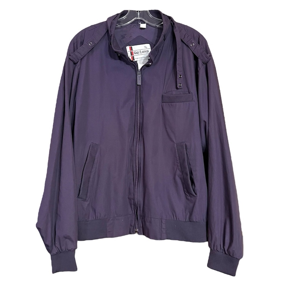 Vintage Guy Laroche/Loren  Purple Windbreaker Jacket Sz L GUC